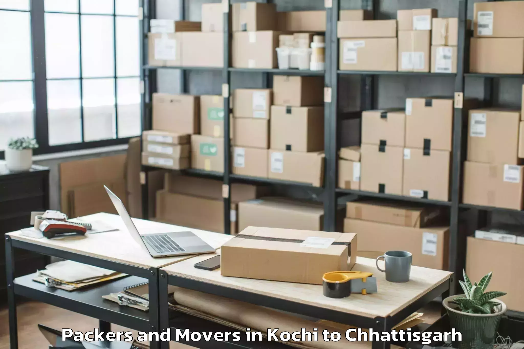 Book Kochi to Pandit Ravishankar Shukla Univ Packers And Movers Online